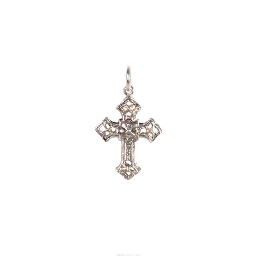 VIRGINS SAINTS & ANGELS VSA Basilica Cross Charm in Silver